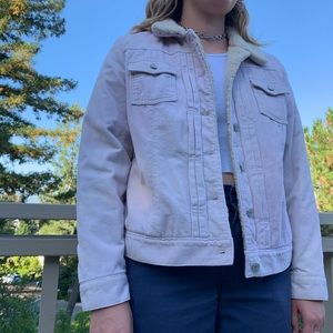 vintage GAP lavender sherpa jacket